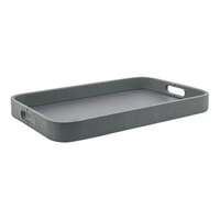 room360 Belize 18" x 12" Smoke Faux Shagreen Tray with Handles RRT017GYL20 - 2/Case