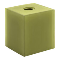 room360 Nassau 5 1/4" x 5 1/4" Sage Resin Square Tissue Box Cover RTB007GRR11 - 4/Case