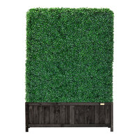 NatraHedge 1250 Series 70" Artificial Boxwood Hedge with Black Wooden Planter