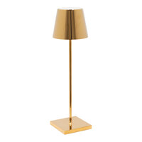 Zafferano America Poldina Pro 15" Glossy Gold Cordless Rechargeable Table Lamp