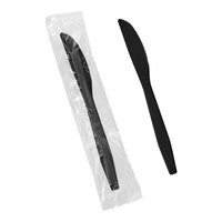 Choice Black Heavy Weight Wrapped Polypropylene Plastic Knife - 1000/Case