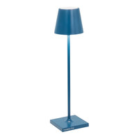 Zafferano America Poldina Pro Micro 10 7/8" Capri Blue Cordless Rechargeable Table Lamp