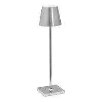 Zafferano America Poldina Pro Micro 10 7/8" Glossy Chrome Cordless Rechargeable Table Lamp