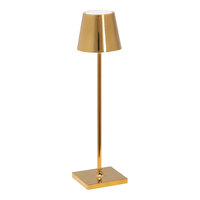 Zafferano America Poldina Pro Micro 10 7/8" Glossy Gold Cordless Rechargeable Table Lamp