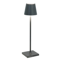 Zafferano America Poldina Pro Micro 10 7/8" Dark Gray Cordless Rechargeable Table Lamp