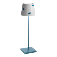 Zafferano America Poldina Pro Lido 15" Light Blue / Fish Cordless Rechargeable Table Lamp