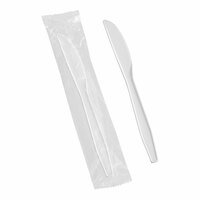 Choice White Heavy Weight Wrapped Polypropylene Plastic Knife - 1000/Case