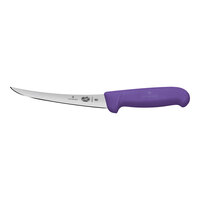 Victorinox 6" Curved Semi-Stiff Boning Knife with Purple Fibrox Handle 5.6605.15