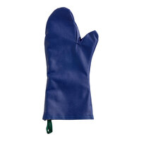 Tucker Safety Products QuicKlean 15" Blue Conventional-Style Oven Mitt with Removable Liner 56152