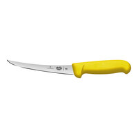 Victorinox 6" Curved Semi-Stiff Boning Knife with Yellow Fibrox Handle 5.6608.15