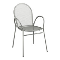 Lancaster Table & Seating Harbor Gray Steel Mesh Outdoor Arm Chair