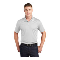 Sport-Tek ST650 Unisex Customizable White Short Sleeve Moisture-Wicking Micro Pique Polo Shirt - Polyester - Small