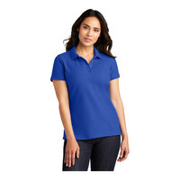 Port Authority L100 Women's Customizable True Royal Short Sleeve Pique Polo Shirt - Cotton / Poly Blend - 2X
