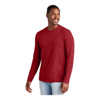 District Very Important Tee DT6200 Unisex Customizable Classic Red Long Sleeve T-Shirt - Combed Ring-Spun Cotton - Medium