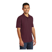 Port & Company KP55 Unisex Customizable Athletic Maroon Short Sleeve Jersey Knit Polo Shirt with Stain Release - Cotton / Poly Blend - Extra Small