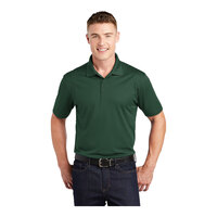 Sport-Tek ST650 Unisex Customizable Forest Green Short Sleeve Moisture-Wicking Micro Pique Polo Shirt - Polyester - 6X