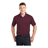 Sport-Tek ST650 Unisex Customizable Maroon Short Sleeve Moisture-Wicking Micro Pique Polo Shirt - Polyester - Medium