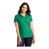 Port Authority L100 Women's Customizable Bright Kelly Green Short Sleeve Pique Polo Shirt - Cotton / Poly Blend - Medium