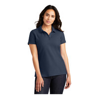 Port Authority L100 Women's Customizable River Blue Short Sleeve Pique Polo Shirt - Cotton / Poly Blend - 3X