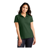 Port Authority L100 Women's Customizable Deep Forest Green Short Sleeve Pique Polo Shirt - Cotton / Poly Blend - 4X
