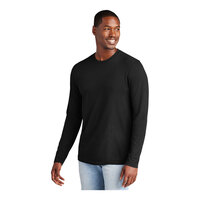 District Very Important Tee DT6200 Unisex Customizable Black Long Sleeve T-Shirt - Combed Ring-Spun Cotton - Large