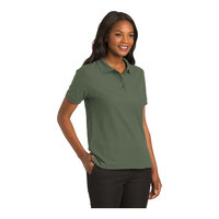 Port Authority L500 Women's Customizable Clover Green Short Sleeve Silk Touch Pique Polo Shirt - Poly / Cotton Blend - Small
