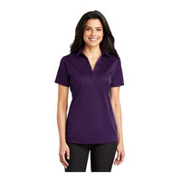 Port Authority L540 Women's Customizable Bright Purple Short Sleeve Moisture-Wicking Silk Touch Polo Shirt - Polyester - 2X
