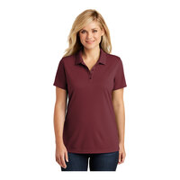 Port Authority LK110 Dry Zone Women's Burgundy Short Sleeve UV Moisture-Wicking Polo Shirt - Polyester