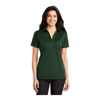 Port Authority L540 Women's Customizable Dark Green Short Sleeve Moisture-Wicking Silk Touch Polo Shirt - Polyester - Extra Large