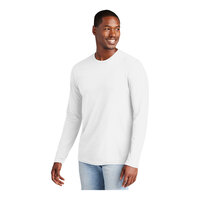 District Very Important Tee DT6200 Unisex Customizable White Long Sleeve T-Shirt - Combed Ring-Spun Cotton - 3X