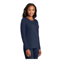 Port & Company LPC54LS Women's Customizable Navy Long Sleeve T-Shirt - Cotton - 3X
