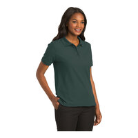 Port Authority L500 Women's Customizable Dark Green Short Sleeve Silk Touch Pique Polo Shirt - Poly / Cotton Blend - Extra Large