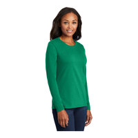 Port & Company LPC54LS Women's Customizable Kelly Green Long Sleeve T-Shirt - Cotton - 4X