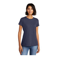 District Very Important Tee DT6002 Women's Customizable Heathered Navy Short Sleeve T-Shirt - Combed Ring-Spun Cotton / Poly - Medium