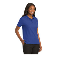 Port Authority L500 Women's Customizable Royal Short Sleeve Silk Touch Pique Polo Shirt - Poly / Cotton Blend - 2X