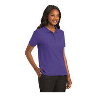 Port Authority L500 Women's Customizable Purple Short Sleeve Silk Touch Pique Polo Shirt - Poly / Cotton Blend - 3X