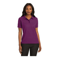 Port Authority L500 Women's Customizable Deep Berry Short Sleeve Silk Touch Pique Polo Shirt - Poly / Cotton Blend - 2X