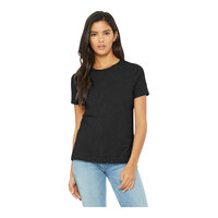 Bella + Canvas BC6400CVC Women's Customizable Black Heather Short Sleeve T-Shirt - Combed Ring-Spun Cotton / Poly Blend
