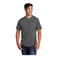 Port & Company PC54 Unisex Customizable Charcoal Short Sleeve T-Shirt - Cotton