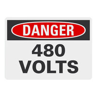 Lavex 14" x 10" Non-Reflective Plastic "Danger / 480 Volts" Safety Sign