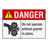 Lavex Non-Reflective Plastic "Danger / Do Not Operate Without Guards In Place" Safety Sign