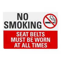 Lavex 14" x 10" Non-Reflective Aluminum "No Smoking / Seat Belts Must Be Worn At All Times" Safety Sign