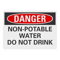 Lavex Aluminum "Danger / Non-Potable Water / Do Not Drink" Safety Sign