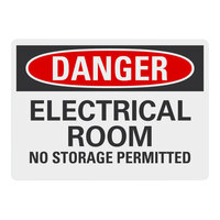 Lavex Non-Reflective Plastic "Danger / Electrical Room / No Storage Permitted" Safety Sign