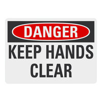 Lavex Adhesive Vinyl "Danger / Keep Hands Clear" Safety Label