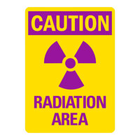 Lavex 14" x 10" Engineer-Grade Reflective Aluminum "Caution / Radiation Area" Safety Sign