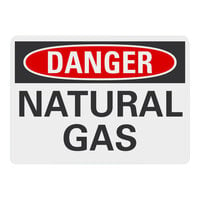 Lavex Non-Reflective Plastic "Danger / Natural Gas" Safety Sign 