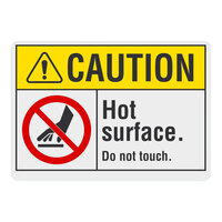 Lavex 14" x 10" Non-Reflective Aluminum "Caution / Hot Surface / Do Not Touch" Safety Sign