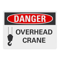 Lavex Adhesive Vinyl "Danger / Overhead Crane" Safety Label