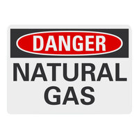 Lavex 14" x 10" Engineer-Grade Reflective Adhesive Vinyl "Danger / Natural Gas" Safety Label